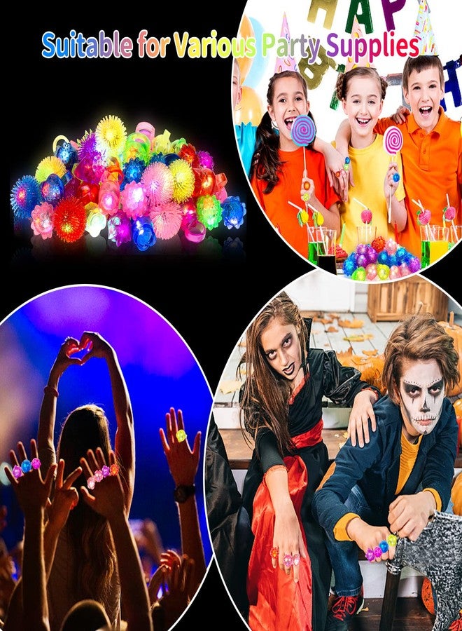 Ynanimery 65 Pack Light Up Rings Glow in The Dark Party Supplies, Glow Rings Bulk Party Favors for Kids Adults, LED Colorful Rubber Ring Surprise Gifts for Birthday Christmas Halloween Party Decorations - Image 4